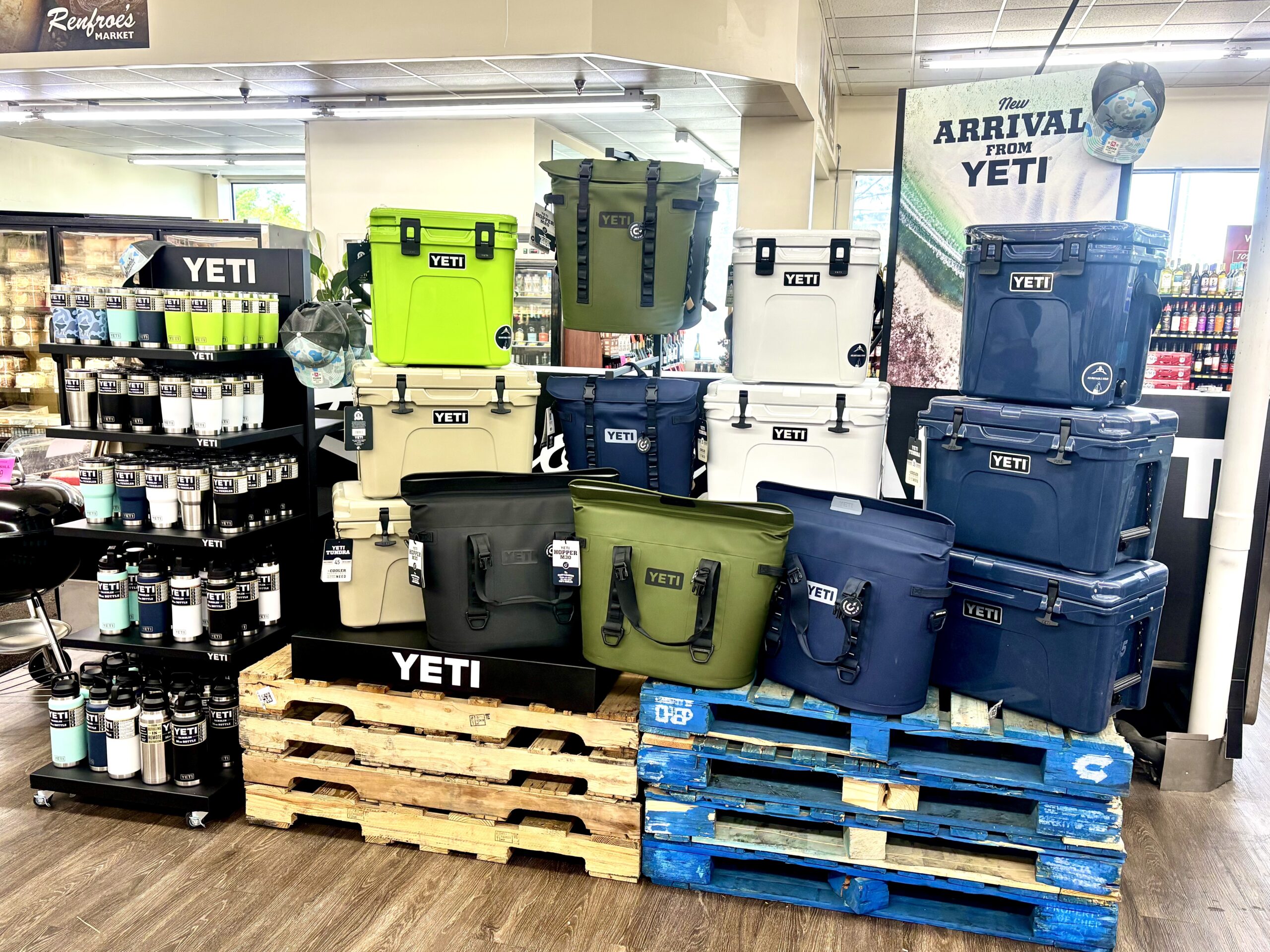 Renfroe's Market Yeti display from the sales floor